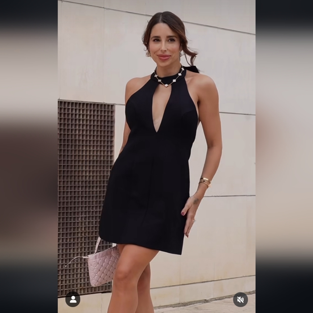 Zara HALTER BOW MINI DRESS - Picture 2 of 16